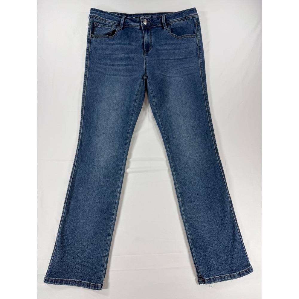 Realco Jeans Womens Size 14 Medium Wash Straight Leg Stretch Denim RN 139056